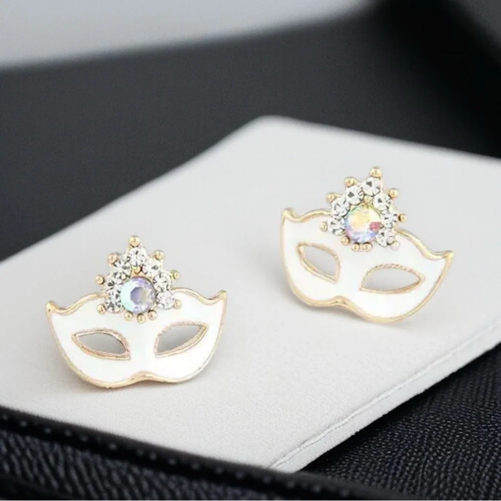 Mystical Masquerade Mask Earrings – Unveil the Mystery! 🎭 NWT Studs - 2 Colors